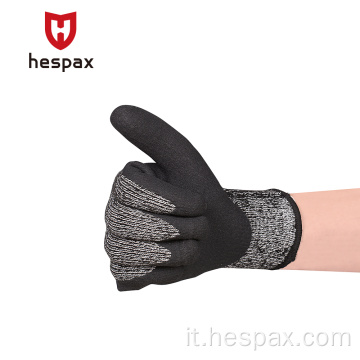 Hespax Safety Anti-Cut Lavori guanti industria meccanica di nitrile